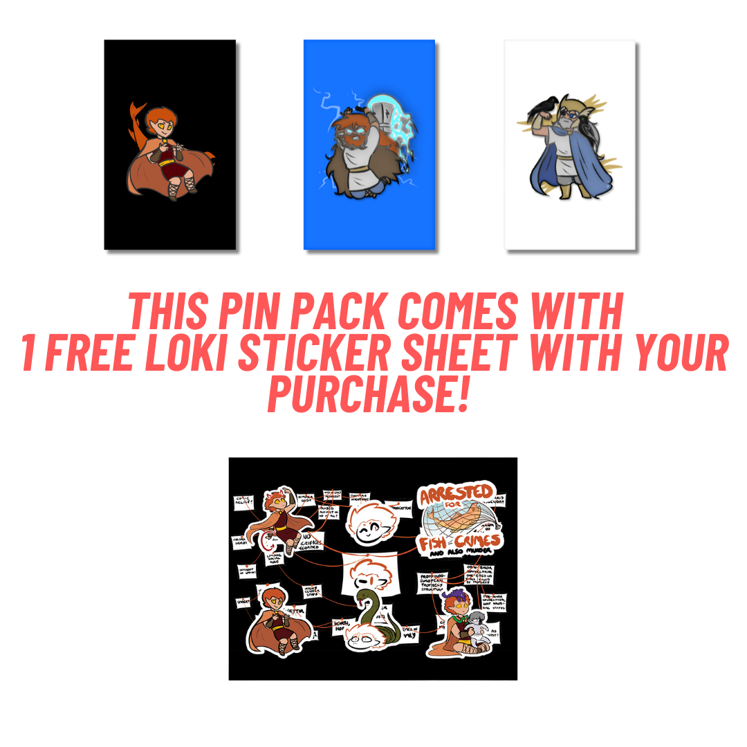 Loki, Thor and Odin Pin Pack