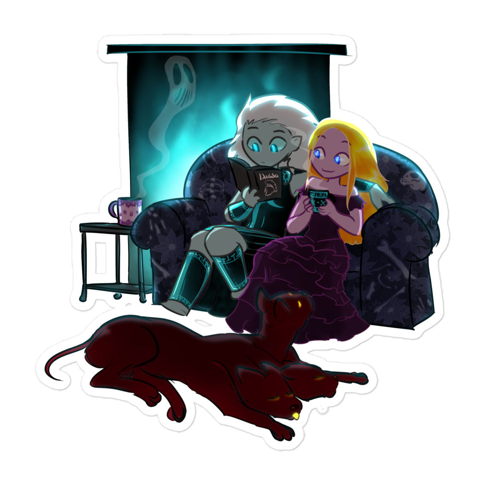 Cozy Winter Night Sticker