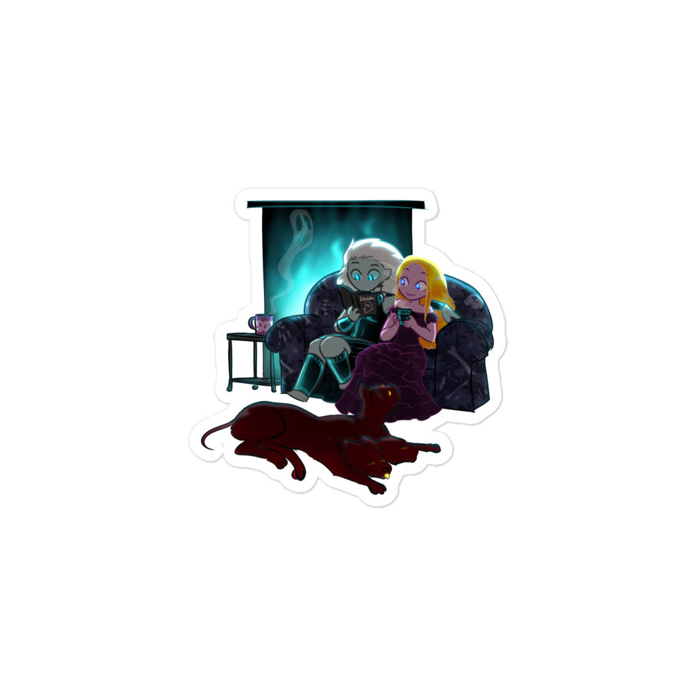 Cozy Winter Night Sticker