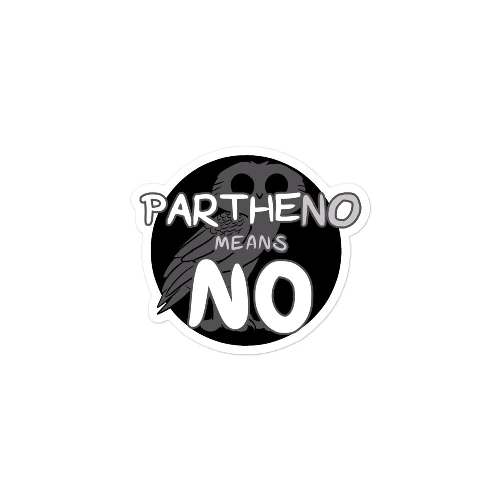Partheno Means No – Athena Sticker