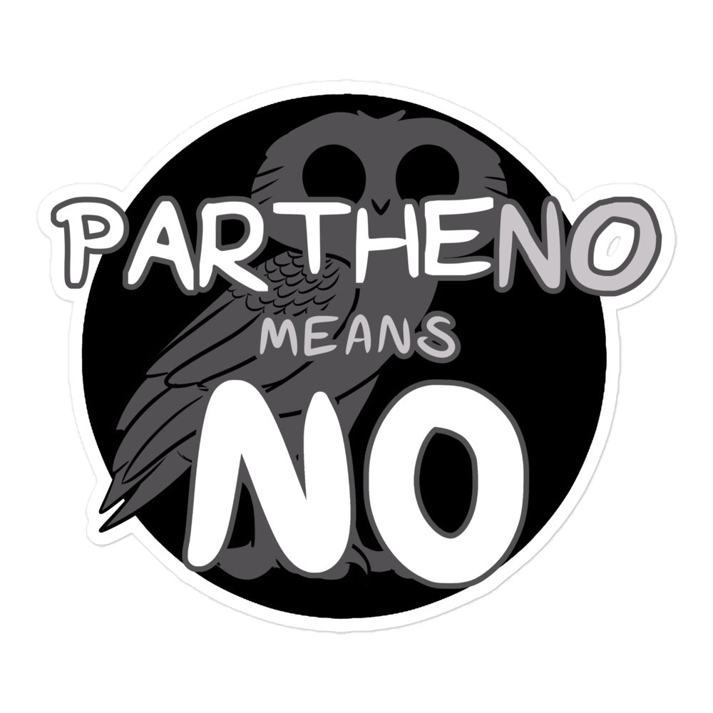Partheno Means No – Athena Sticker