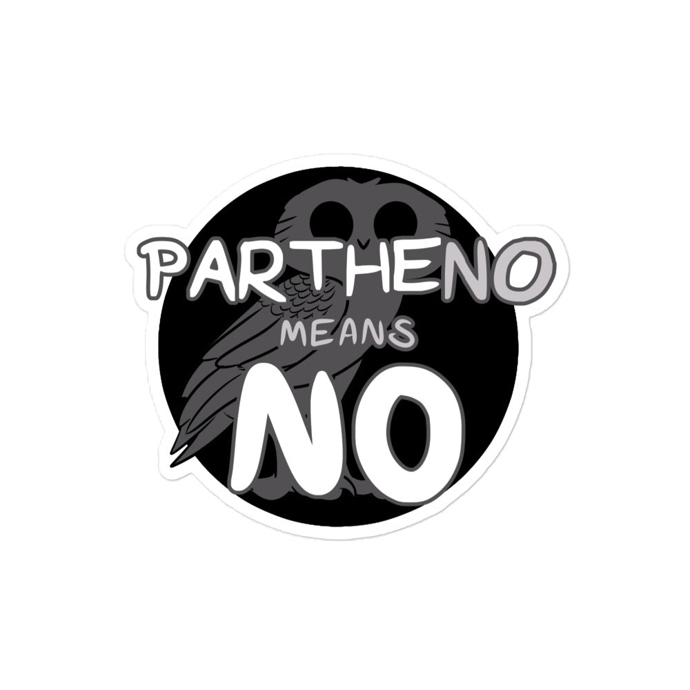 Partheno Means No – Athena Sticker